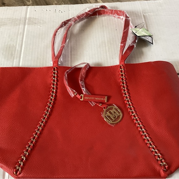 Badgley Mischka Handbags - Badgley Mischka Red Chain Satchel Tote Bag New with Tags
